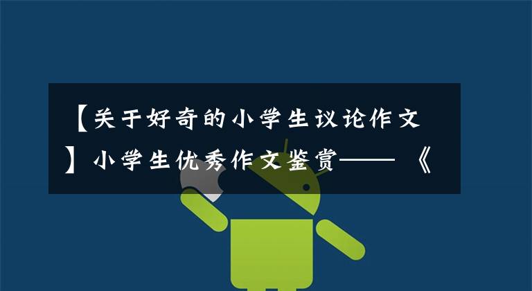 【关于好奇的小学生议论作文】小学生优秀作文鉴赏—— 《最亮的路灯》