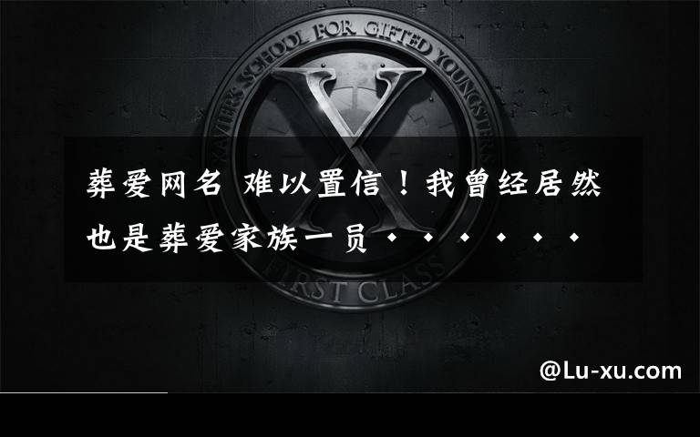 葬爱网名 难以置信!我曾经居然也是葬爱家族一员······