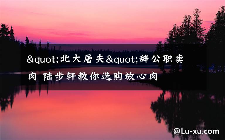 "北大屠夫"辞公职卖肉 陆步轩教你选购放心肉