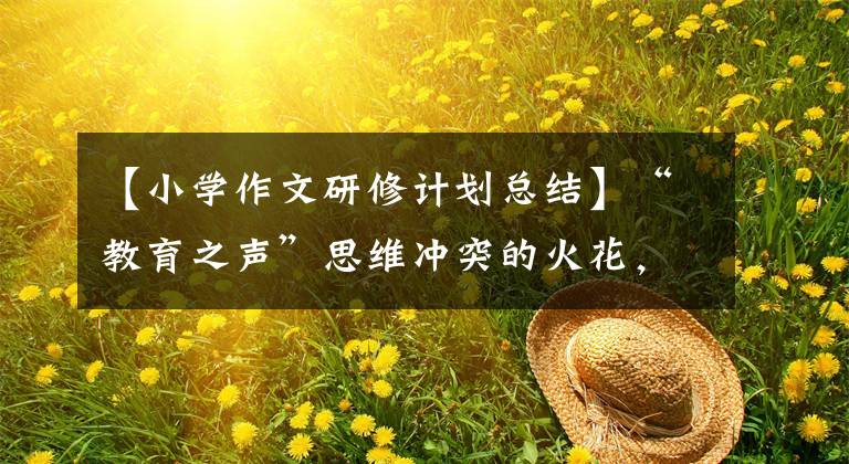 【小学作文研修计划总结】“教育之声”思维冲突的火花，写作教育的盛宴——骨干教师习作教育高级研修体验