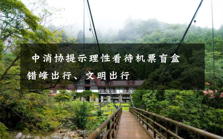 中消协提示理性看待机票盲盒 错峰出行、文明出行