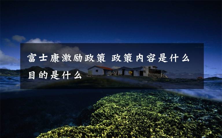 富士康激励政策 政策内容是什么目的是什么