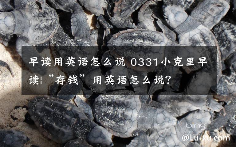 早读用英语怎么说 0331小克里早读|“存钱”用英语怎么说?