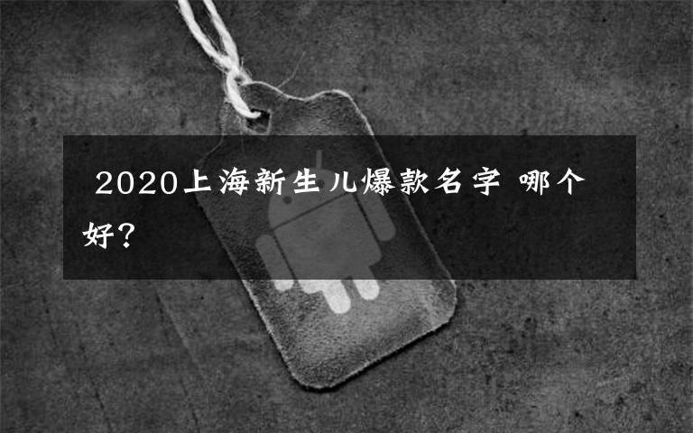 2020上海新生儿爆款名字 哪个好?