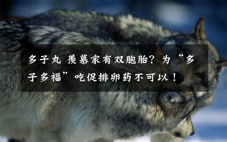 多子丸 羡慕家有双胞胎？为“多子多福”吃促排卵药不可以！