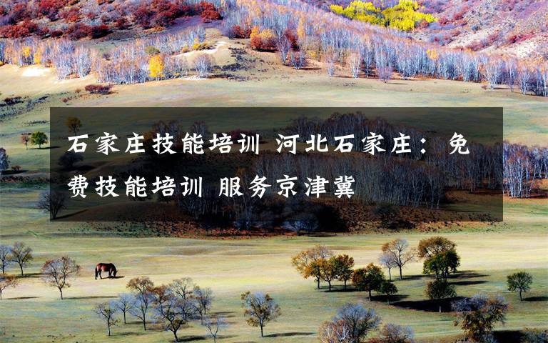 石家庄技能培训 河北石家庄:免费技能培训 服务京津冀