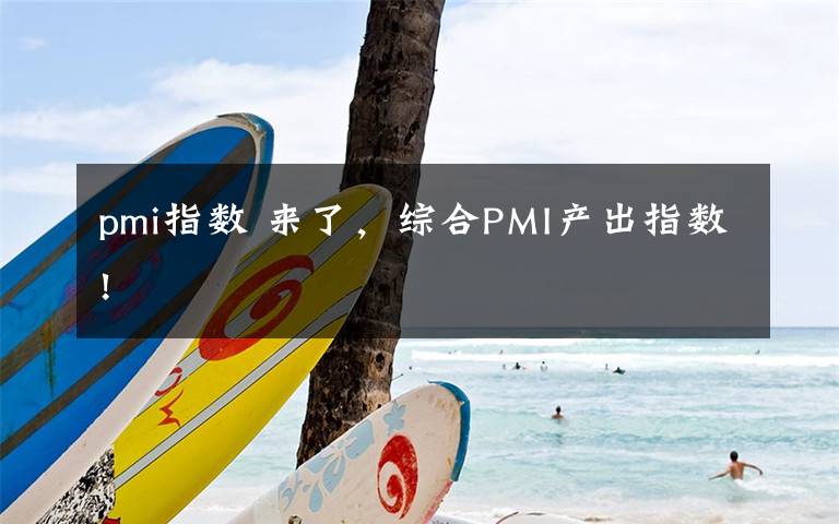 pmi指数 来了,综合PMI产出指数!