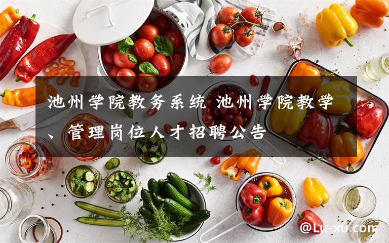 池州学院教务系统 池州学院教学、管理岗位人才招聘公告