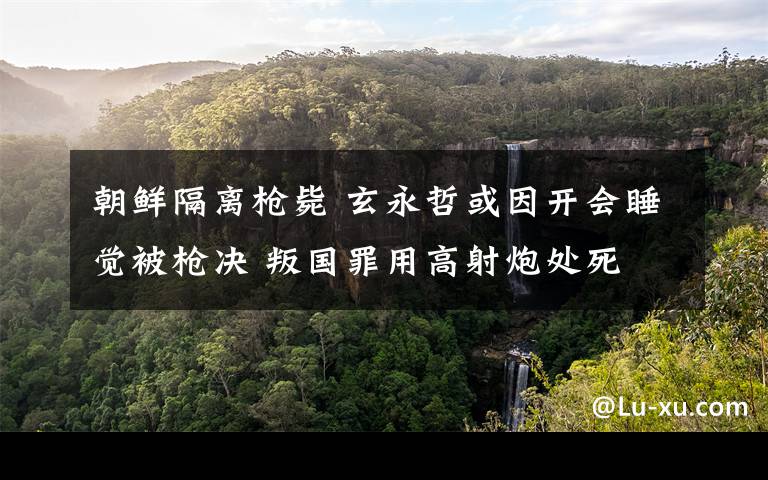 朝鲜隔离枪毙 玄永哲或因开会睡觉被枪决 叛国罪用高射炮处死