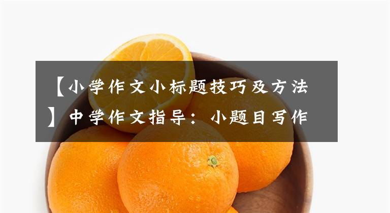 【小学作文小标题技巧及方法】中学作文指导：小题目写作技巧(布艺文)
