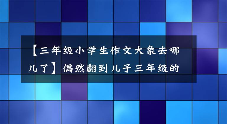 【三年级小学生作文大象去哪儿了】偶然翻到儿子三年级的童话日记，原来文字的魔力对孩子来说太大了。