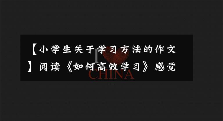 【小学生关于学习方法的作文】阅读《如何高效学习》感觉,谈谈我的学习方法