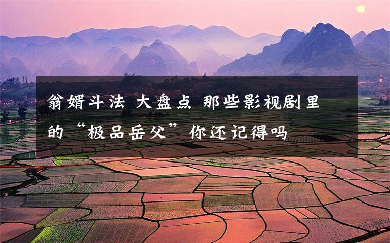 翁婿斗法 大盘点 那些影视剧里的“极品岳父”你还记得吗