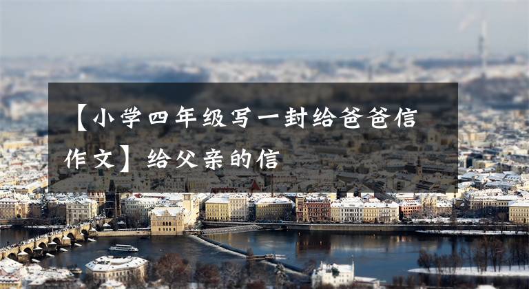 【小学四年级写一封给爸爸信作文】给父亲的信
