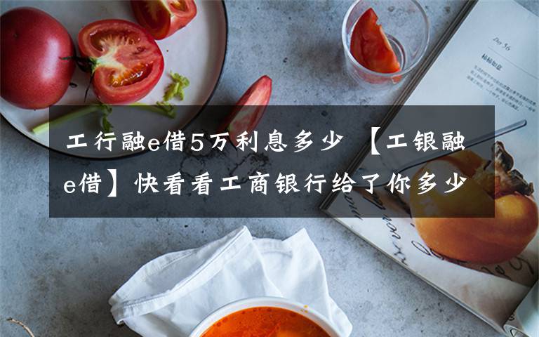 工行融e借5万利息多少 【工银融e借】快看看工商银行给了你多少信用消费贷款额度!
