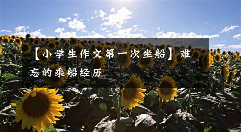 【小学生作文第一次坐船】难忘的乘船经历