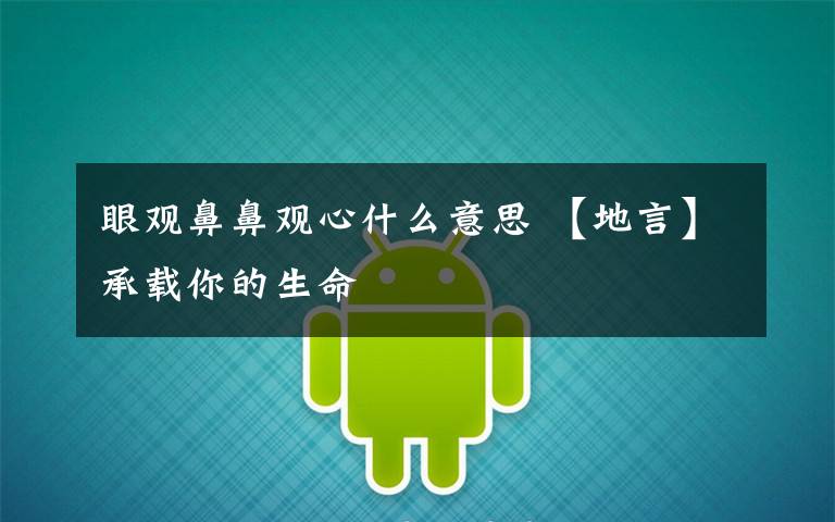 眼观鼻鼻观心什么意思 【地言】承载你的生命