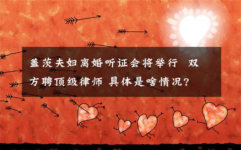 盖茨夫妇离婚听证会将举行  双方聘顶级律师 具体是啥情况?