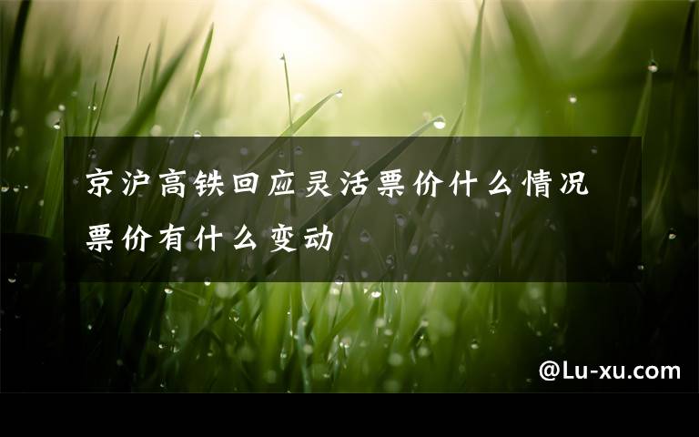 京沪高铁回应灵活票价什么情况票价有什么变动