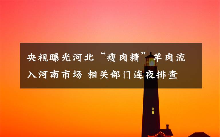 央视曝光河北“瘦肉精”羊肉流入河南市场 相关部门连夜排查 究竟是怎么一回事?