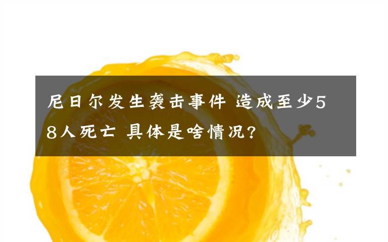 尼日尔发生袭击事件 造成至少58人死亡 具体是啥情况?