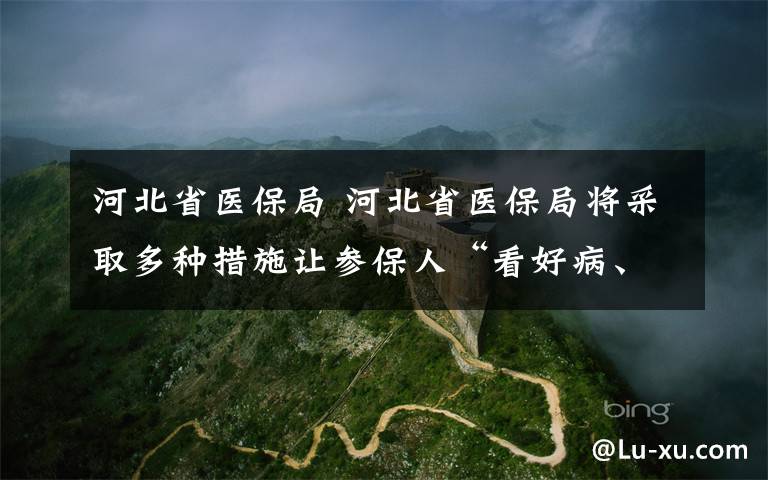 河北省医保局 河北省医保局将采取多种措施让参保人“看好病、少花钱、少跑腿”