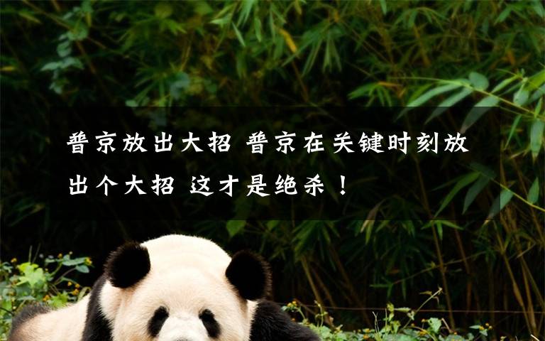 普京放出大招 普京在关键时刻放出个大招 这才是绝杀!