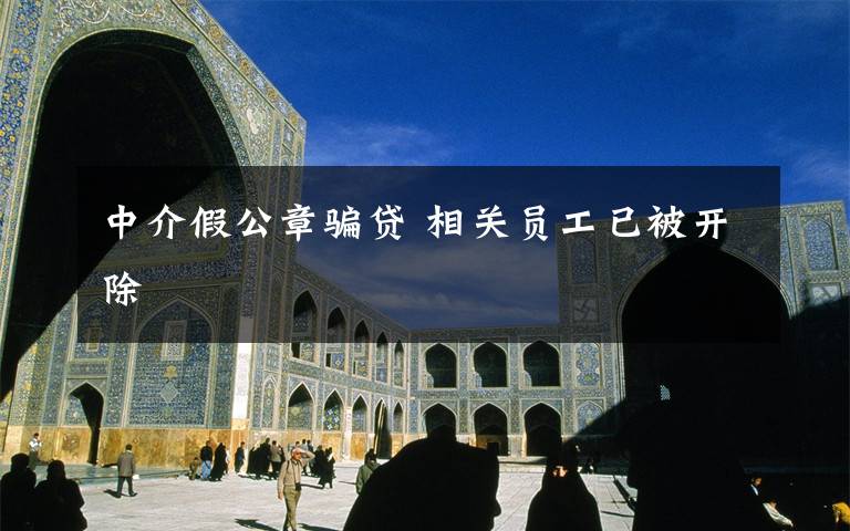 中介假公章骗贷 相关员工已被开除