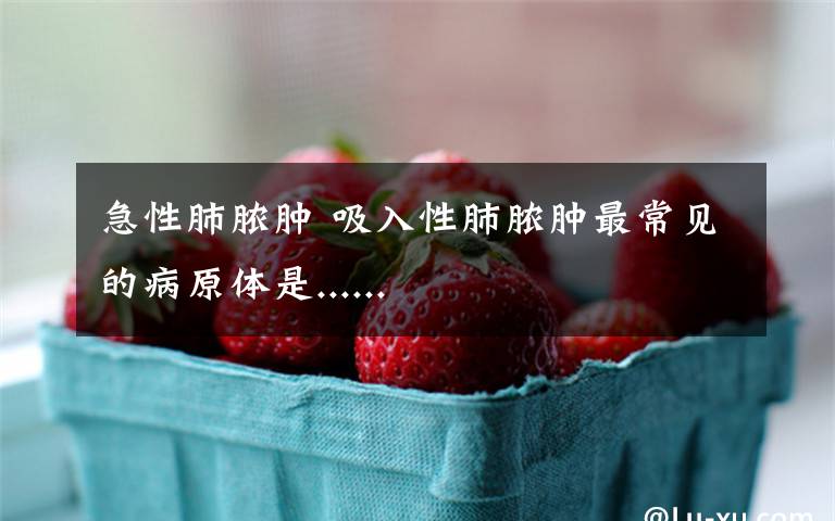 急性肺脓肿 吸入性肺脓肿最常见的病原体是......