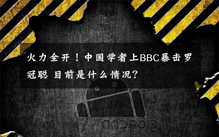 火力全开!中国学者上BBC暴击罗冠聪 目前是什么情况?