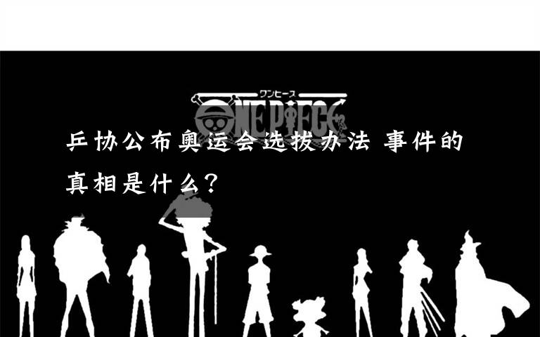 乒协公布奥运会选拔办法 事件的真相是什么?