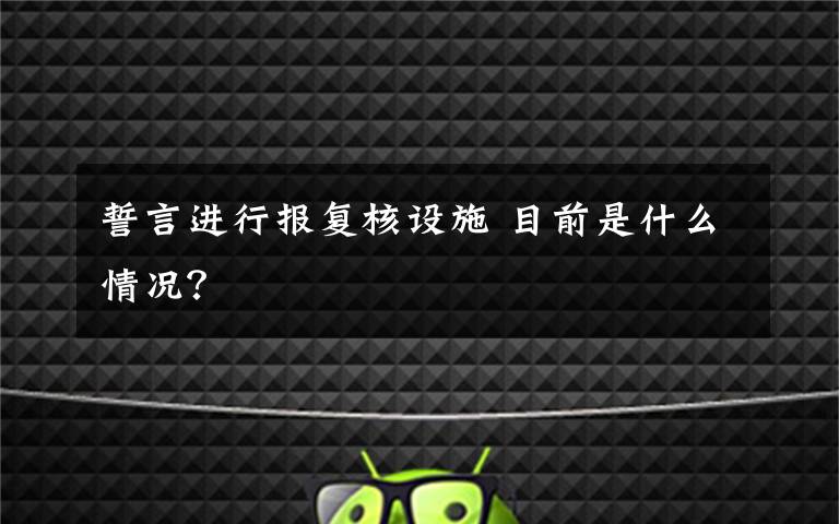 誓言进行报复核设施 目前是什么情况?