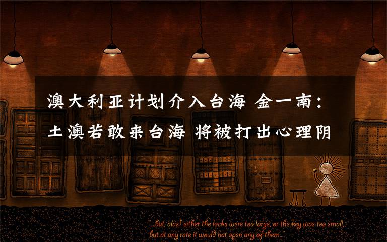 澳大利亚计划介入台海 金一南:土澳若敢来台海 将被打出心理阴影