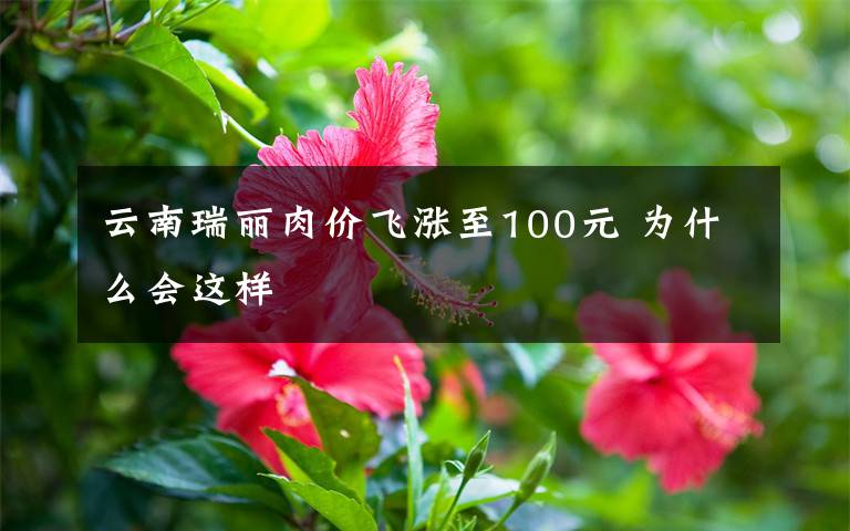 云南瑞丽肉价飞涨至100元 为什么会这样