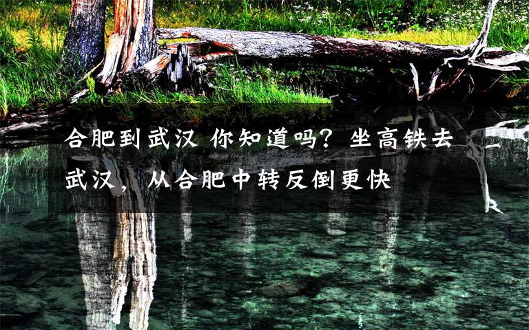 合肥到武汉 你知道吗?坐高铁去武汉,从合肥中转反倒更快