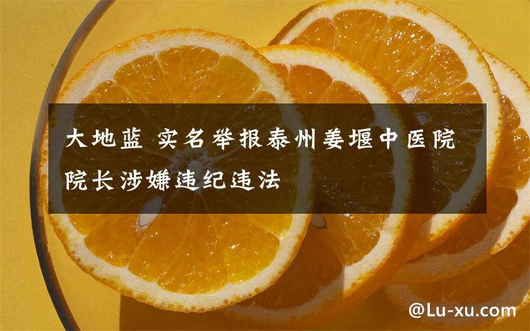 大地蓝 实名举报泰州姜堰中医院院长涉嫌违纪违法