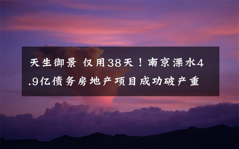 天生御景 仅用38天！南京溧水4.9亿债务房地产项目成功破产重整