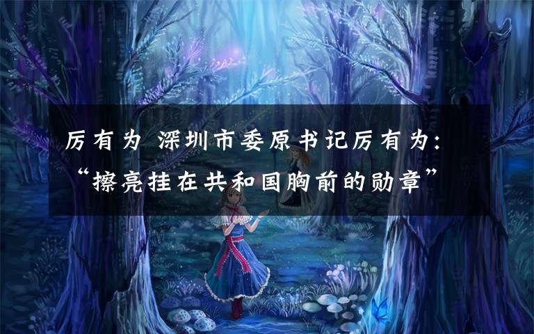 厉有为 深圳市委原书记厉有为:“擦亮挂在共和国胸前的勋章”