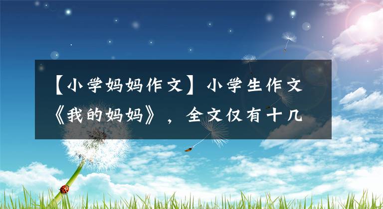 【小学妈妈作文】小学生作文《我的妈妈》,全文仅有十几个字,却让老师哭笑不得