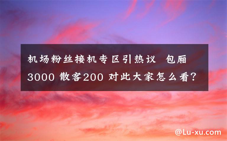 机场粉丝接机专区引热议  包厢3000 散客200 对此大家怎么看？