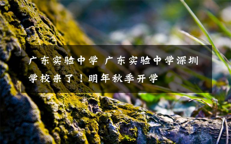 广东实验中学 广东实验中学深圳学校来了!明年秋季开学