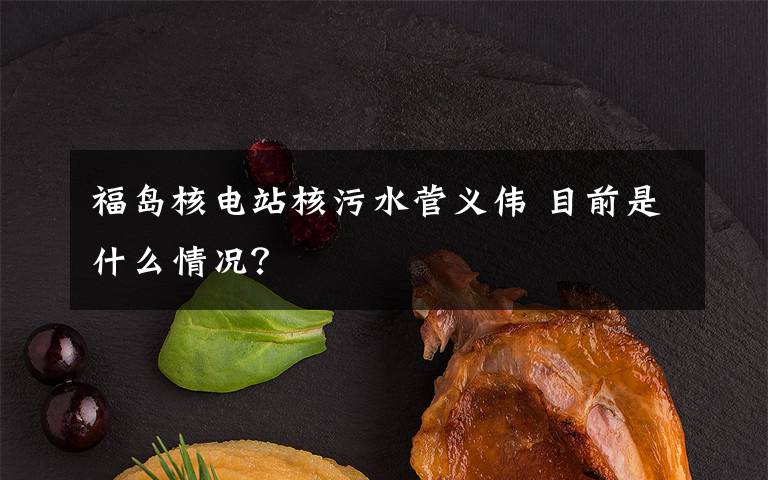 福岛核电站核污水菅义伟 目前是什么情况?