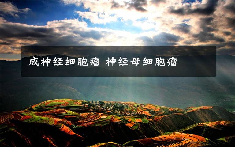 成神经细胞瘤 神经母细胞瘤