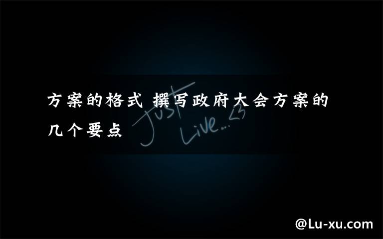 方案的格式 撰写政府大会方案的几个要点