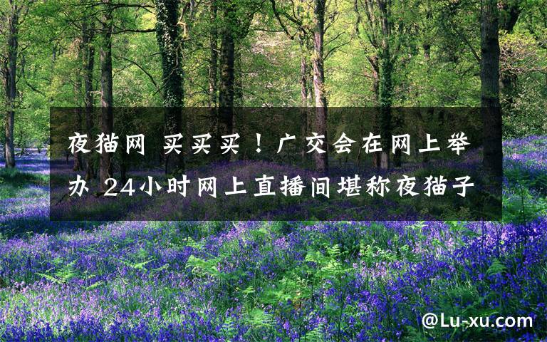 夜猫网 买买买!广交会在网上举办 24小时网上直播间堪称夜猫子的福利