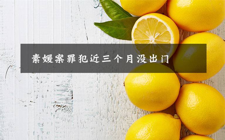  素媛案罪犯近三个月没出门