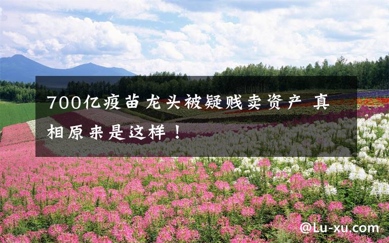 700亿疫苗龙头被疑贱卖资产 真相原来是这样！