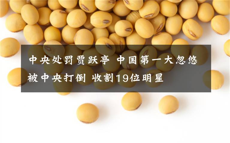 中央处罚贾跃亭 中国第一大忽悠被中央打倒 收割19位明星