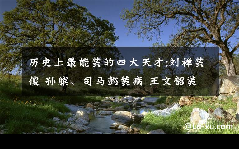 历史上最能装的四大天才:刘禅装傻 孙膑、司马懿装病 王文韶装聋