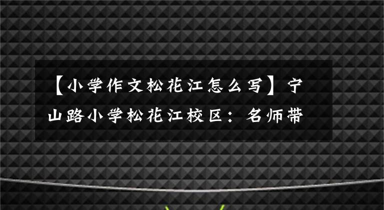 【小学作文松花江怎么写】宁山路小学松花江校区:名师带领“双降”集中精力上课,完成了篇章。
